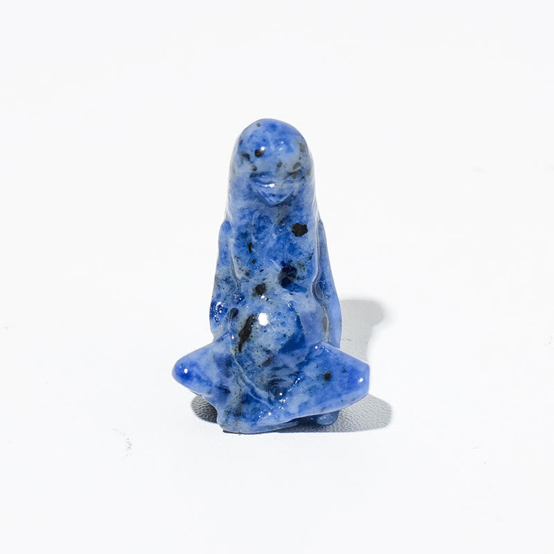 Olivenorma Naturgeschnitzte Göttin Gaia Dekoration aus Rohstein - Blauer Aventurin - image 24