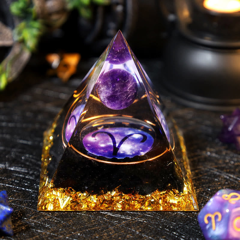 Olivenorma Amethyst Kugel Obsidian Kies Zodiac Widder Orgone Pyramide