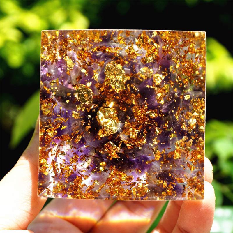 (Räumungsverkauf 30% Rabatt / CODE: OFF30) - Olivenorma Amethyst Virgo Zodiac Orgone Pyramid