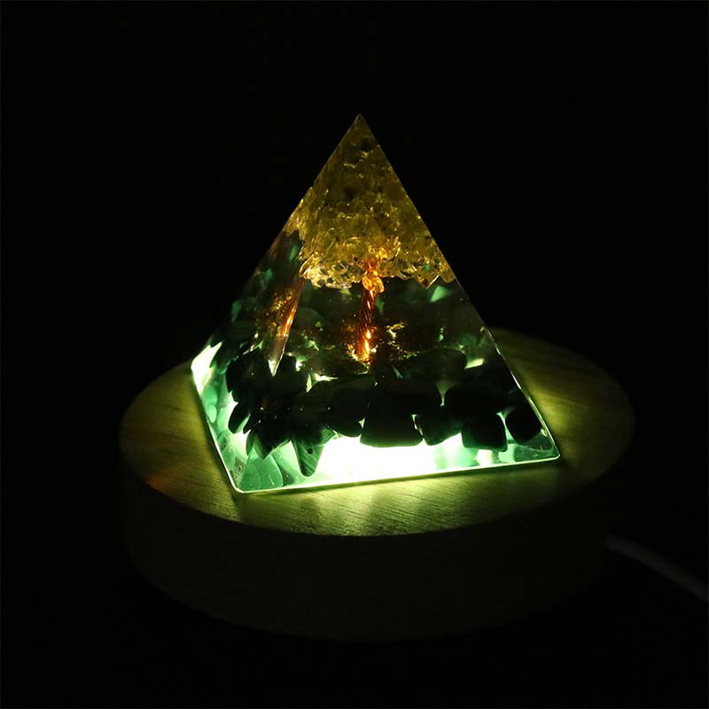 Olivenorma USB Pyramid Light Base Holz-Display-Lampensockel 