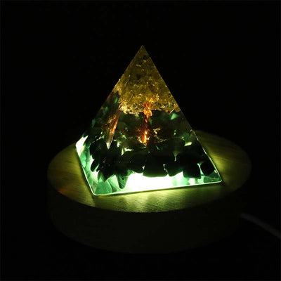 Olivenorma USB Pyramid Light Base Holz-Display-Lampensockel 