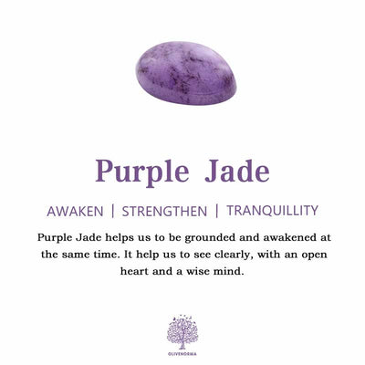 Olivenorma Natürliche Amethyst Purpur Jade Perlen Mala Kette 