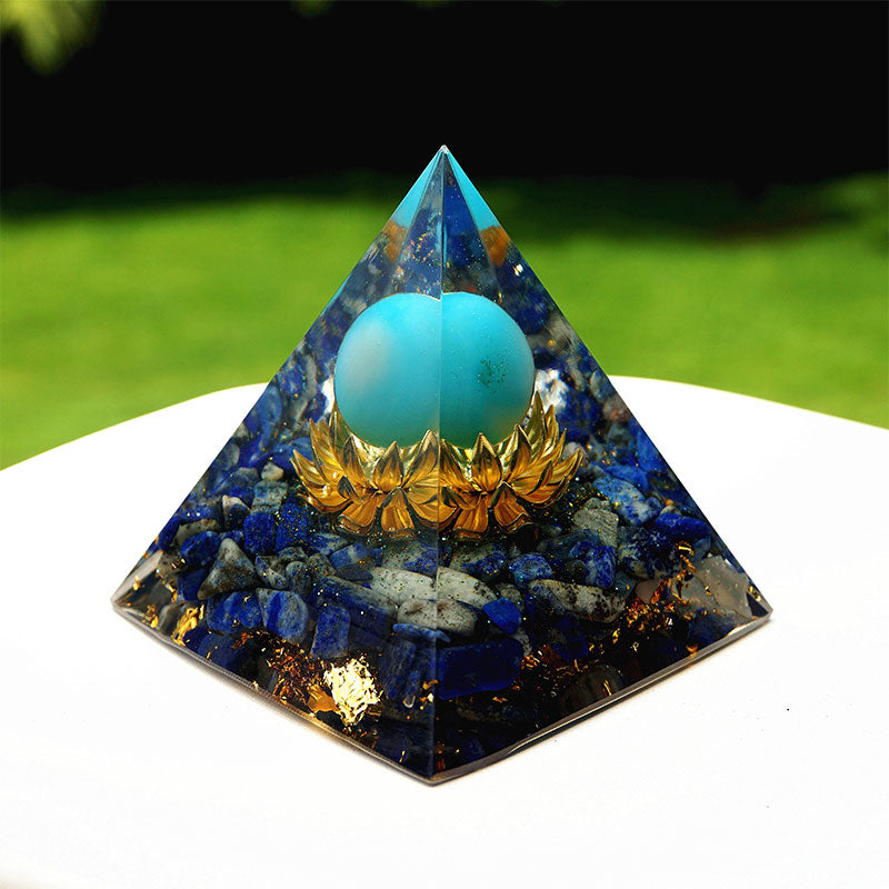 Olivenorma Die spirituelle Erweiterung Türkis &amp; Lapis Lazuli Orgon-Pyramide 