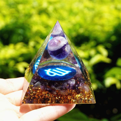 (Räumungsverkauf 30% Rabatt / CODE: OFF30) - Olivenorma Amethyst Virgo Zodiac Orgone Pyramid