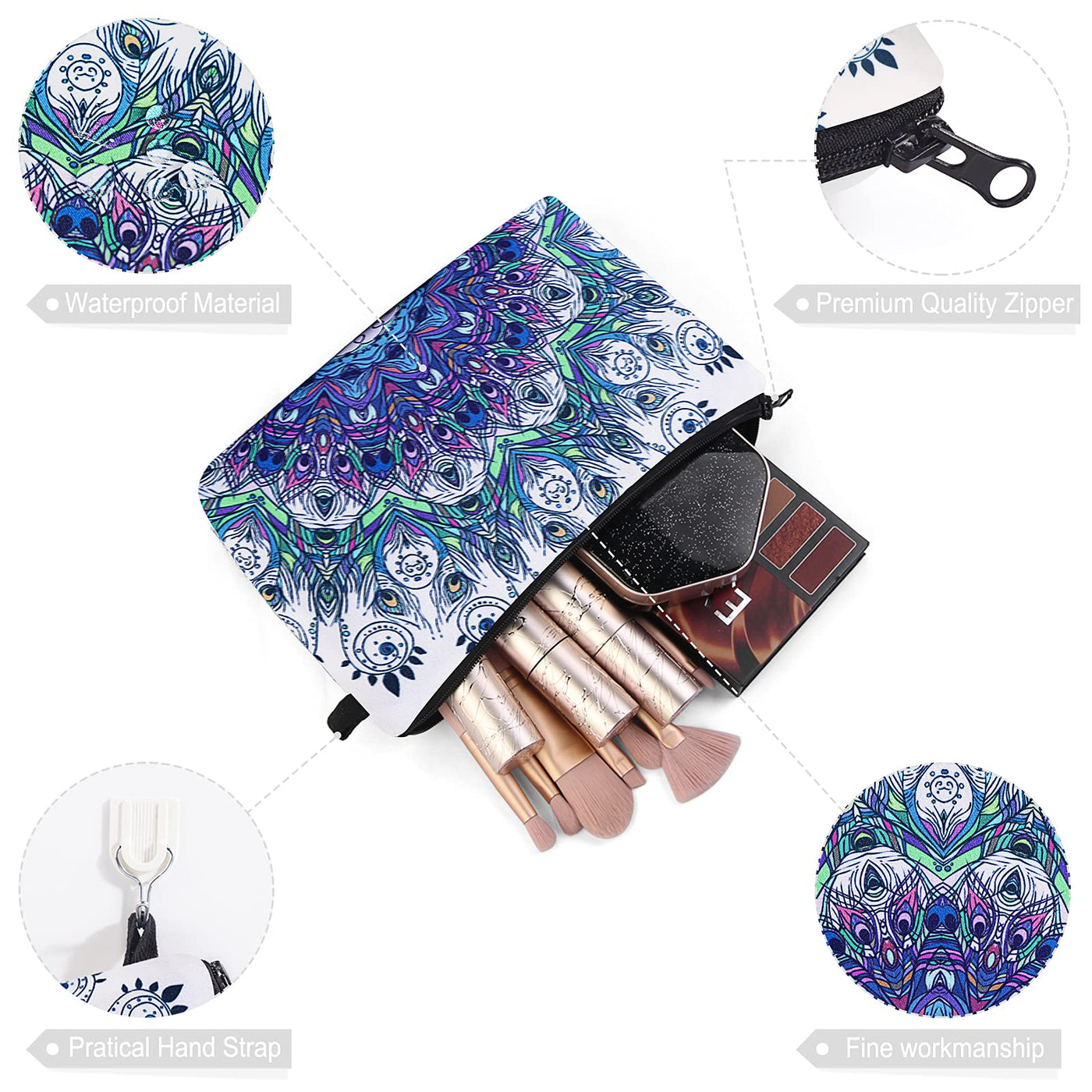 Olivenorma Mandala Muster Reise-Make-up Kosmetiktasche