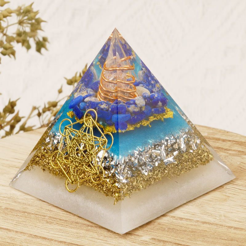 Olivenorma Lapislazuli Metatrons Würfel Orgon-Pyramide 