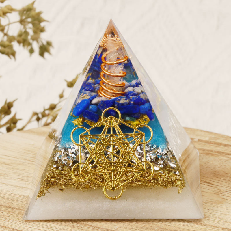 Olivenorma Lapislazuli Metatrons Würfel Orgon-Pyramide 