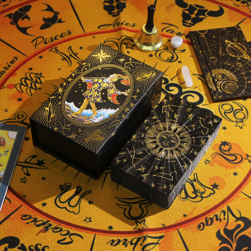 Olivenorma Schwarze Gold Waite Folie Goldene Tarot Deck Karten