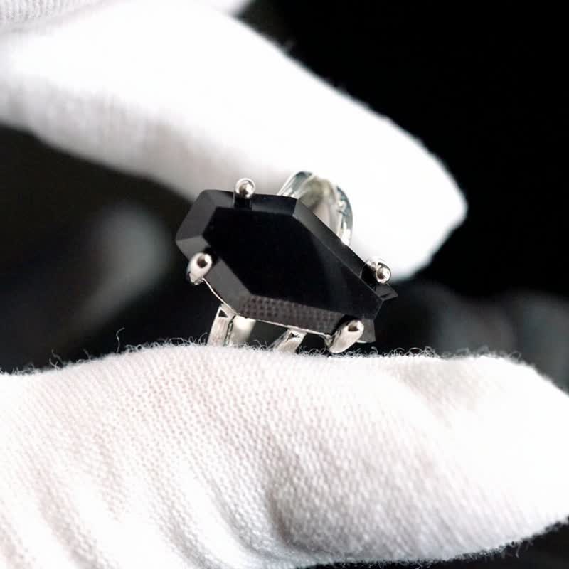 Olivenorma Schwarzer Onyx Sarg Ring