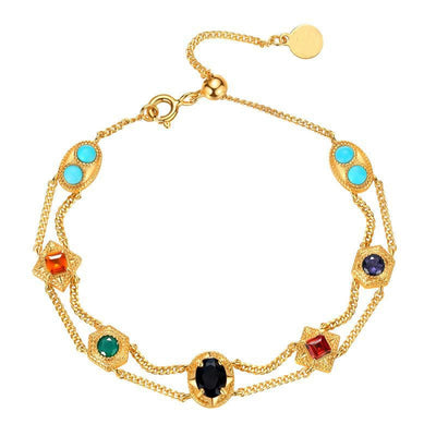 Olivenorma Doppellagiges Armband im Western-Retro-Stil