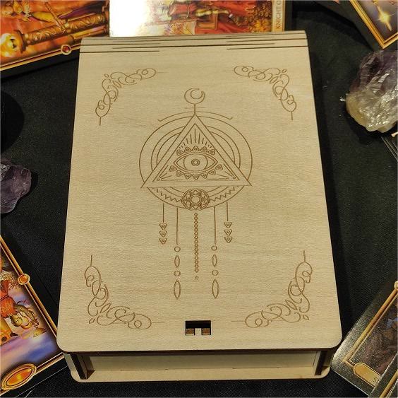 Olivenorma Evil Eye Wooden Tarot Box Schmuckstück