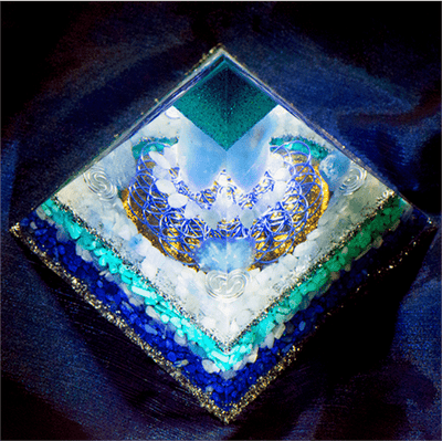 Olivenorma Clean Spirit-Aquamarin Crystal Tower Orgone Pyramid