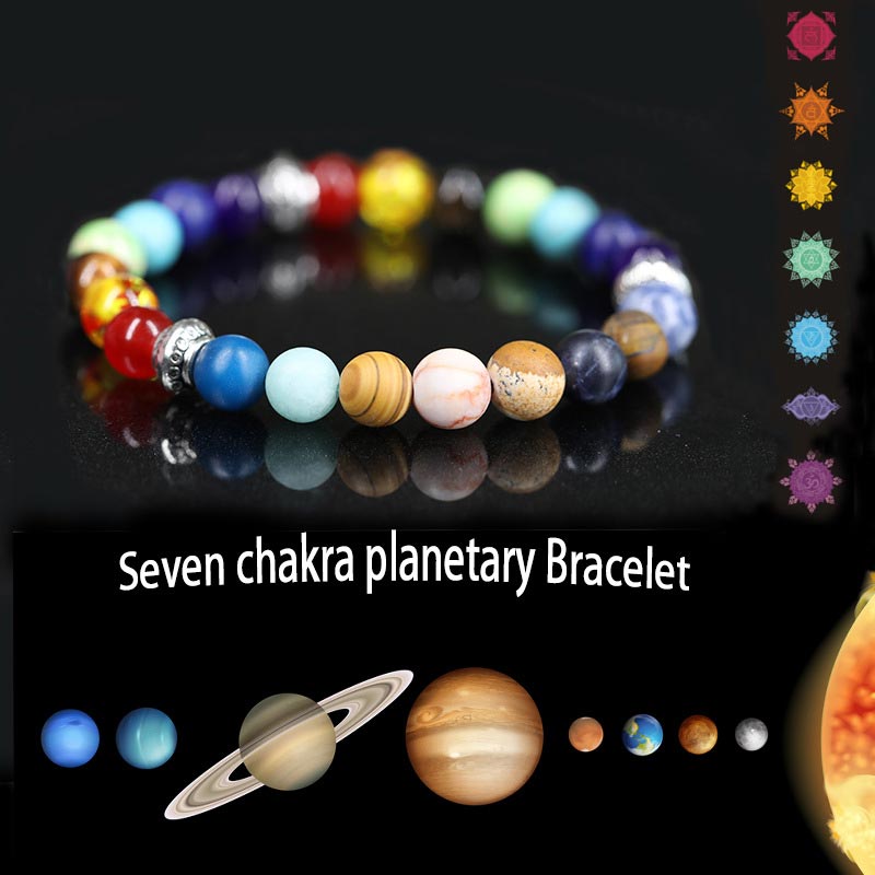 Kosmischer Planet Sieben Chakra Armband 