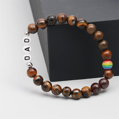 Olivenorma "DAD" Chakra Naturstein Perlenarmband 