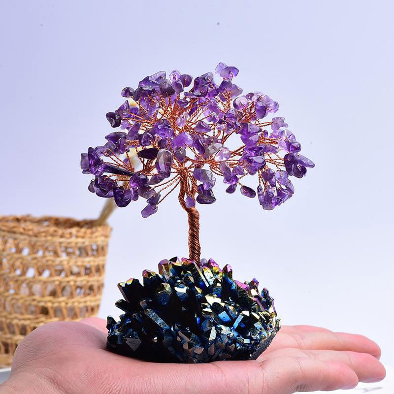 Olivenorma Amethyst Orgone Meditation Feng Shui Baum der Reinigung