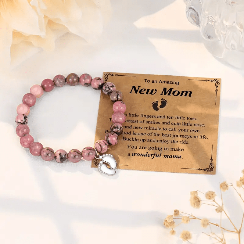 Olivenorma Neue Mama Geschenke Naturstein Perlenarmband 