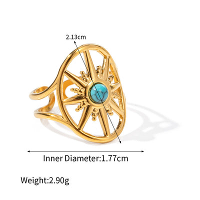 Olivenorma Edelstahl Schmuck Goldfarbe 18K Ring Halskette 