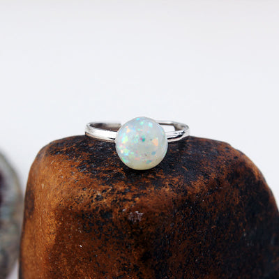 Olivenorma Opal Mondstein Einfacher Halbkreis Verstellbarer Ring 