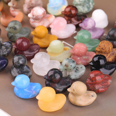 Olivenorma 1,2 Zoll Quarzkristall-Entenschnitzerei Edelsteindekoration - image 0