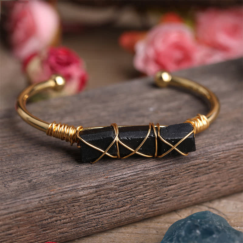 Olivenorma zartes Citrin Gold-Draht Edelstein Armband 