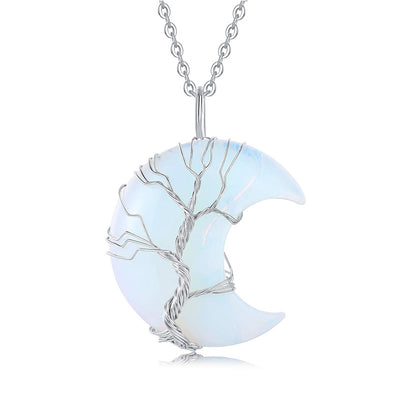 Olivenorma Natural Chakra Moon Necklace