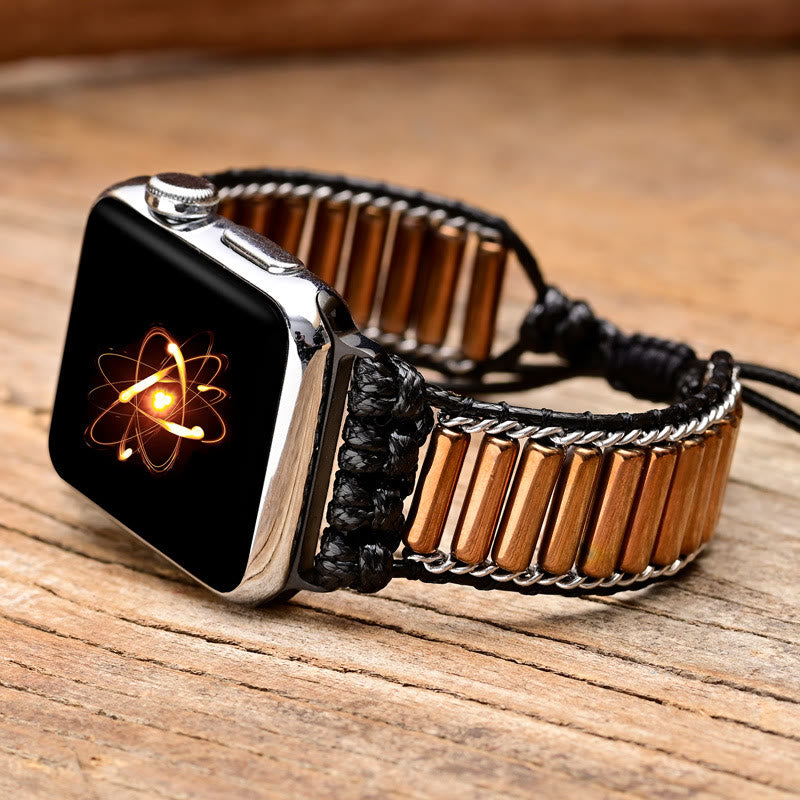 Olivenorma Zylindrisches Kupferrohr Handgewebtes Apple Watch Armband