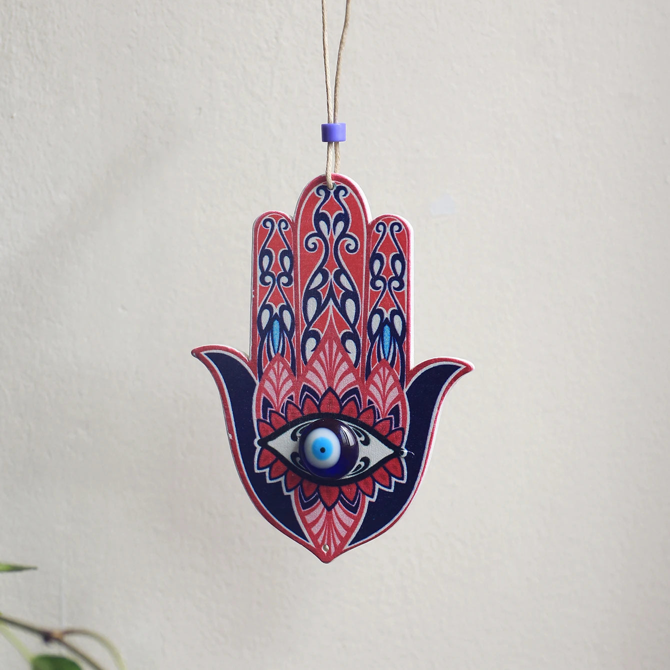 Olivenorma Geometrisches Hamsa Wanddekor Ornament aus Holz