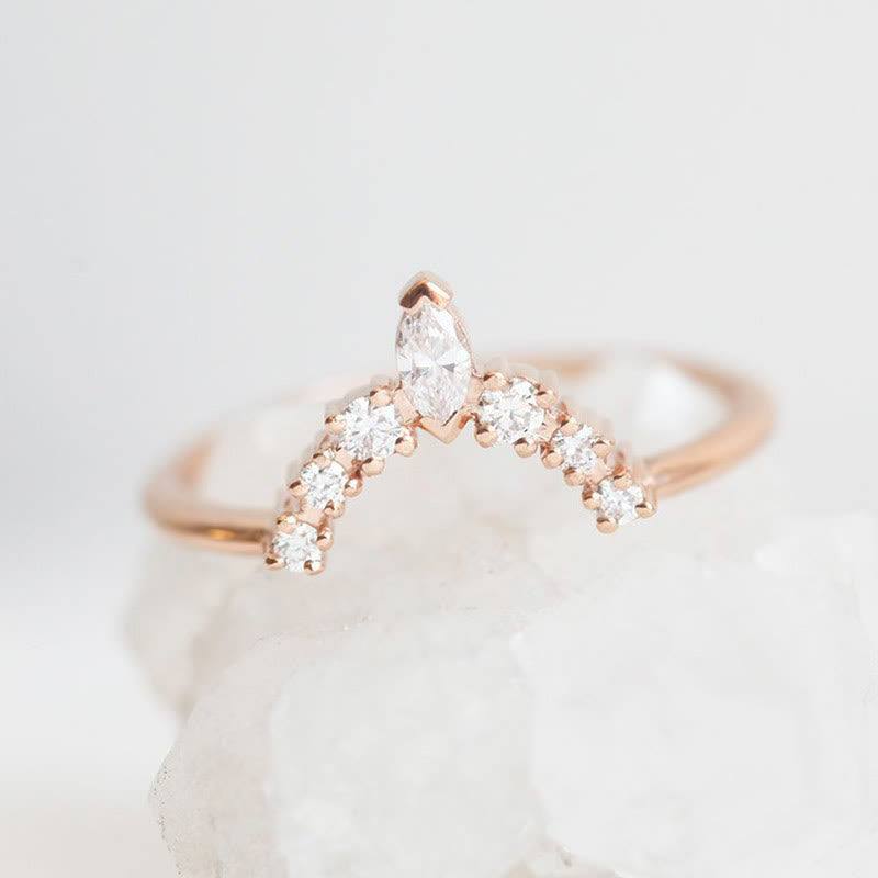 Olivenorma Zirkon Sunset Ring Drei-Teile-Set