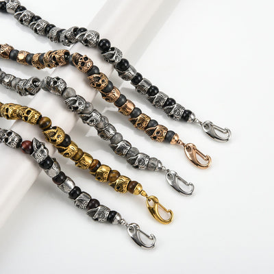 Olivenorma Armband aus natürlichem Tigerauge, handgefertigt, Edelstahl