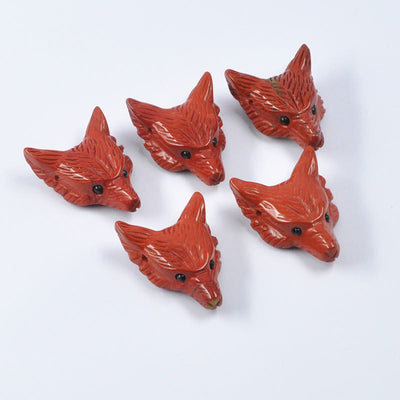 Olivenorma Naturkristall geschnitzter Wolfskopf Zubehör Edelstein Dekoration - Roter Jaspis - image 14