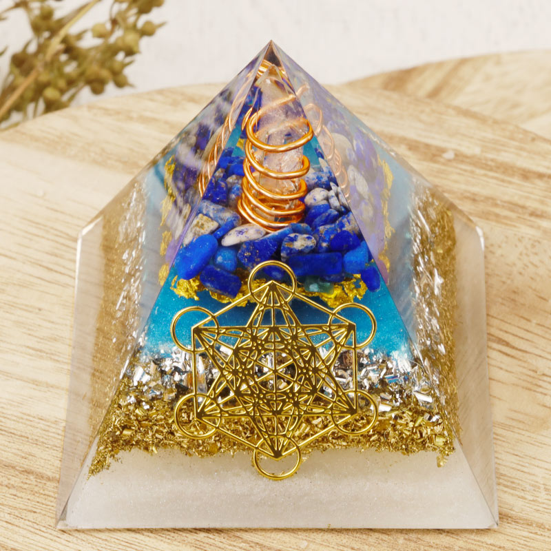 Olivenorma Lapislazuli Metatrons Würfel Orgon-Pyramide 