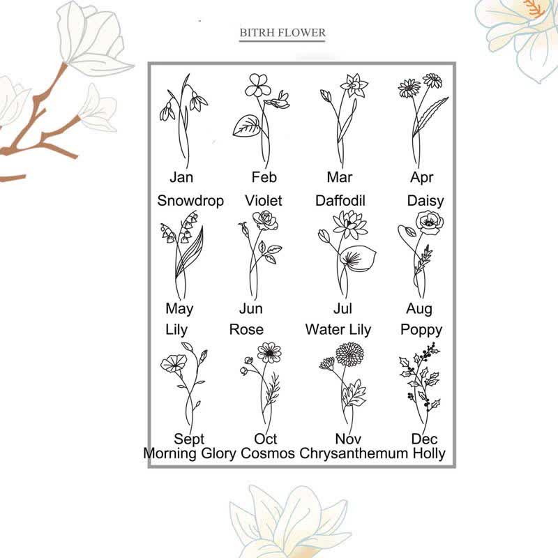 Olivenorma personalisierter Geburtsblumen-Ring