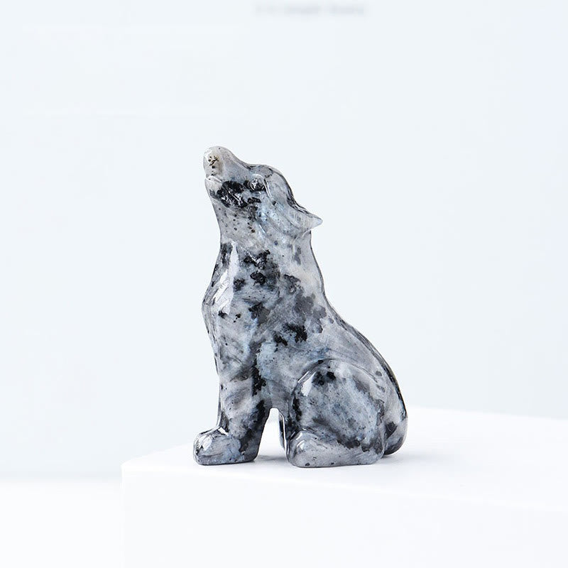 Olivenorma Naturkristall Kleiner Wolf Junge Edelstein-Dekoration