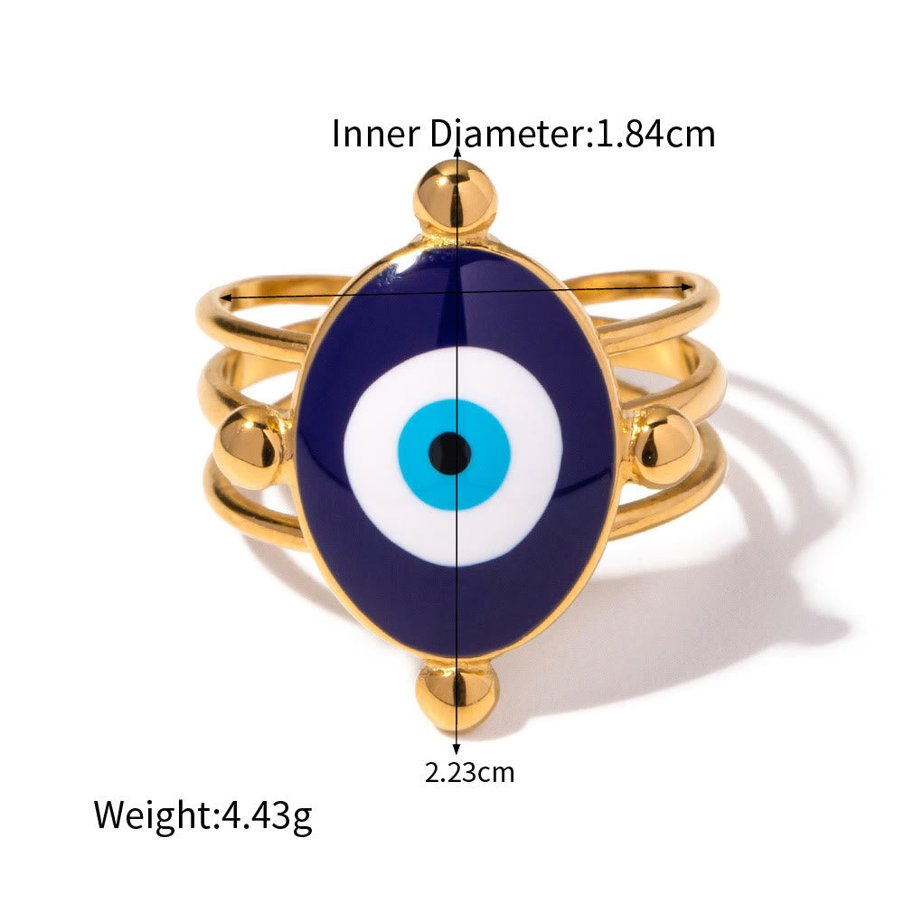 Olivenorma Verschiedene Böser Blick Kleber Gold Verstellbar Offene Ringe 