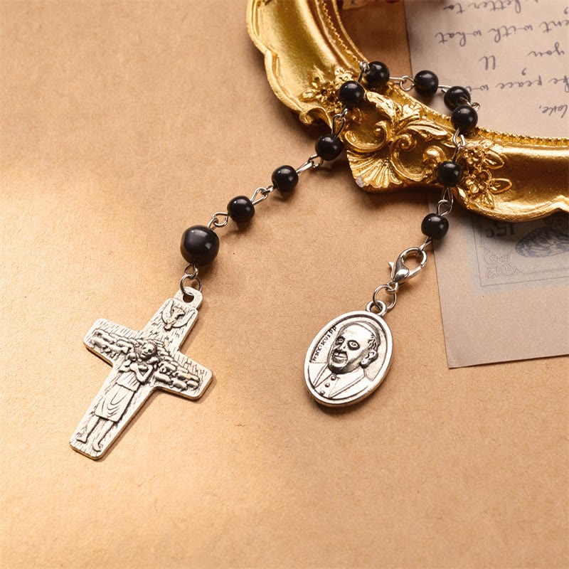 Olivenorma Vatikan Heiliger Vater Kreuz Anhänger Rosenkranz Perlen Armband