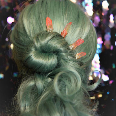 Olivenorma Handgefertigte Haarnadel mit Kristallfaden - Karneol - image 7