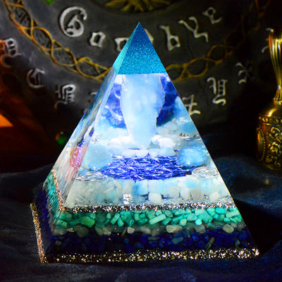 Olivenorma Clean Spirit-Aquamarin Crystal Tower Orgone Pyramid