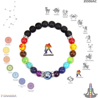 Olivenorma Chakra Dreifaltigkeit Sternzeichen Armband 