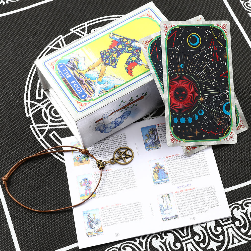 Olivenorma Bronzing Cosmic Red Sun Tarot-Kartendeck - Kosmisches Rotes Sonne Silber Tarot Kartendeck - image 0