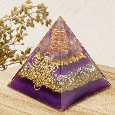 Olivenorma Metatrons Würfel Amethyst Orgon-Pyramide 