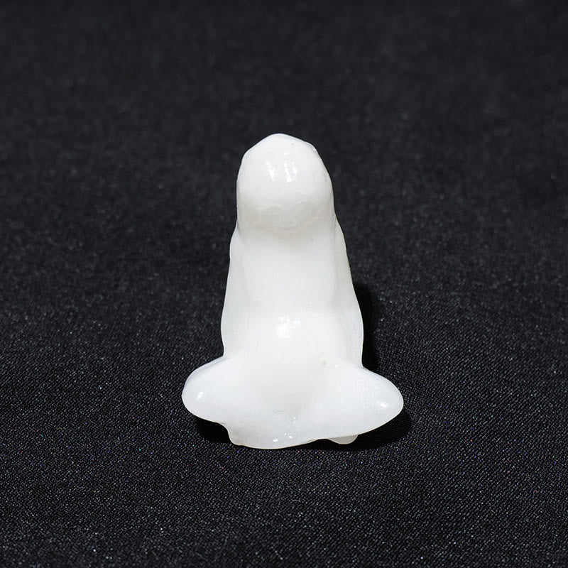 Olivenorma Naturgeschnitzte Göttin Gaia Dekoration aus Rohstein - Weiße Jade - image 9