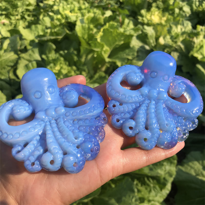 Olivenorma natürliche blaue Opalit Oktopus Edelsteindekoration