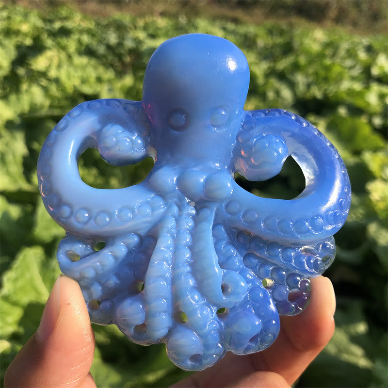 Olivenorma natürliche blaue Opalit Oktopus Edelsteindekoration