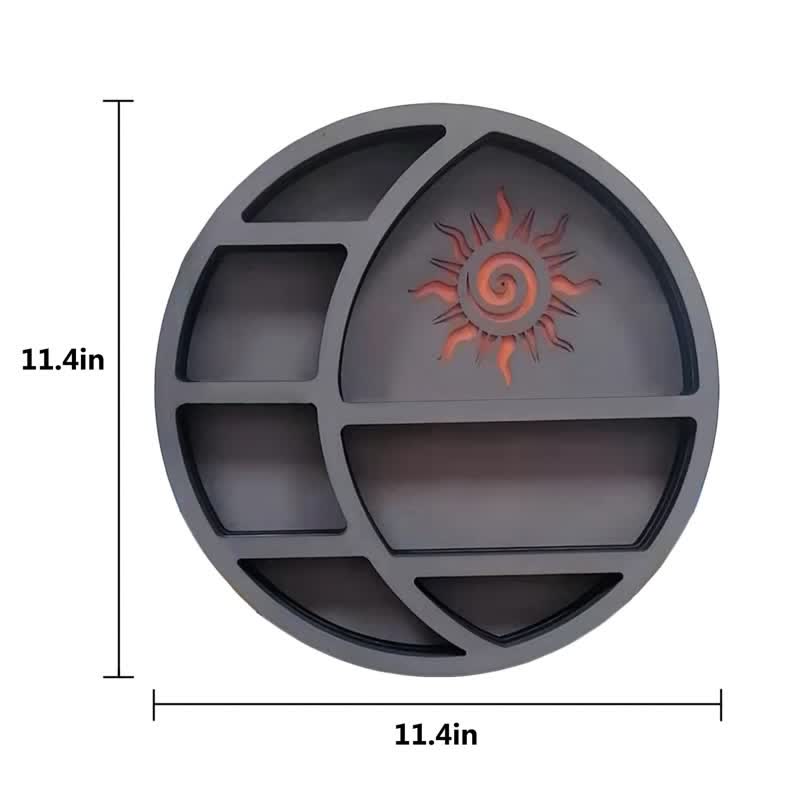Olivenorma runde sichelförmige Mond- & Sonnen-Kristallregal