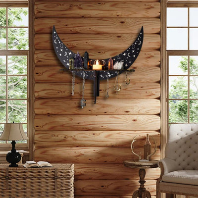 Olivenorma Crescent Wooden Witch Crystalregal - image 1