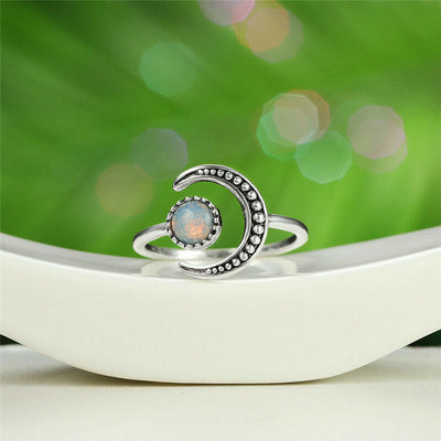 Olivenorma Mond Sonne Accessoire Mondstein Offener Ring