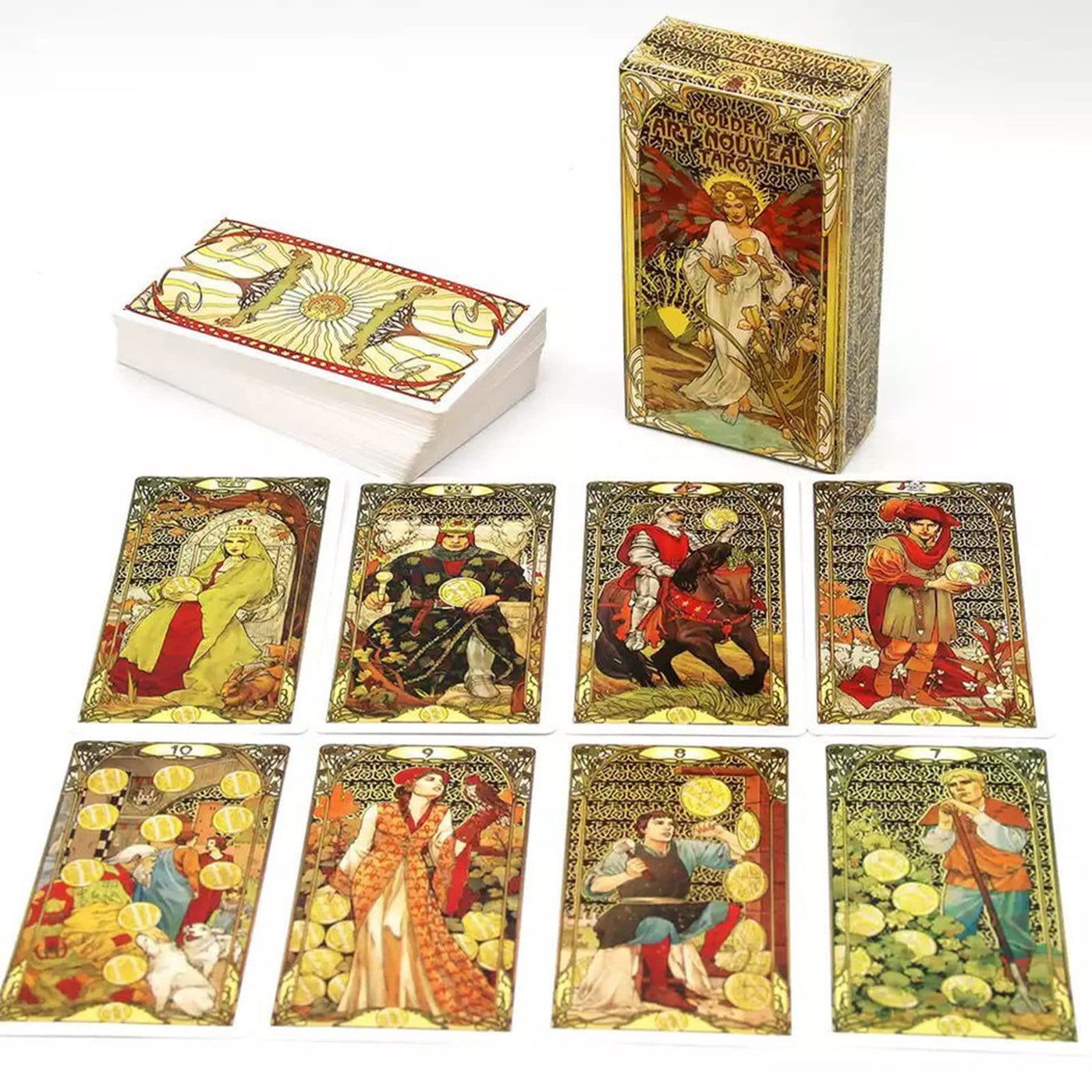 Olivenorma Goldenes Jugendstil Tarot Deck Karten