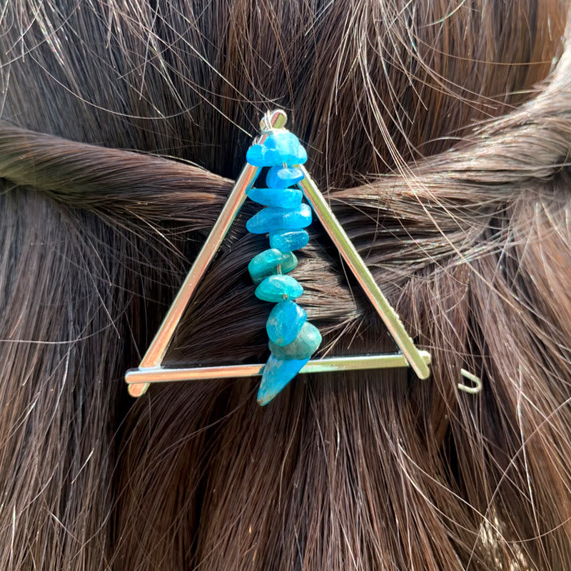 Olivenorma Kristalldreieck Kieselgeometrische Haaraccessoires Kammhaarnadel 