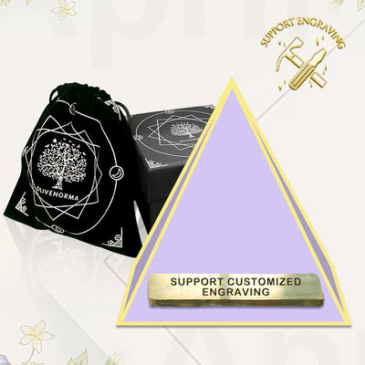 (30% Rabatt im Ausverkauf / CODE: OFF30) - Weißer Achat Klarer Quarz Metatrons Würfelsymbol Orgonpyramide 