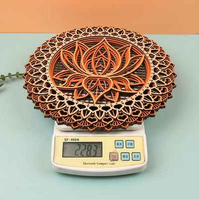 Olivenorma Lotus Mandala Holz 3D Gravur Wanddeko 